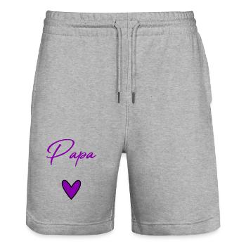 DAD. FATHER'S DAY. HAPPY FATHER'S DAY. HAPPY BIRTHDAY. - Stanley/Stella Trainer Unisex Organic Jogging Shorts - heather grey - Front - Nik (191cm) & Marisol (170cm)