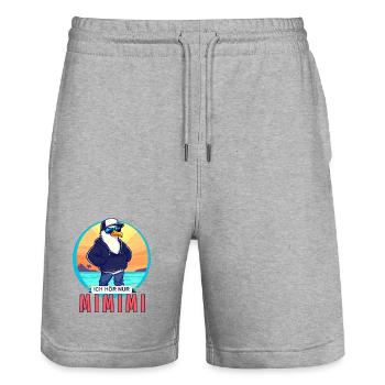 ICH HÖR NUR MIMIMI!!! - Stanley/Stella Unisex Bio Joggingshorts Trainer  - Grau meliert - Vorne - Nik (191cm) & Marisol (170cm)