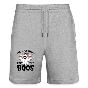 I'm Just Here for the Boos lustiges Geist Party - Stanley/Stella Unisex Bio Joggingshorts Trainer  - Grau meliert - Vorne - Nik (191cm) & Marisol (170cm)