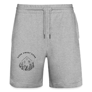 Home Sweet Home - Botanical Line Art - Stanley/Stella Trainer Unisex Organic Jogging Shorts - heather grey - Front - Nik (191cm) & Marisol (170cm)