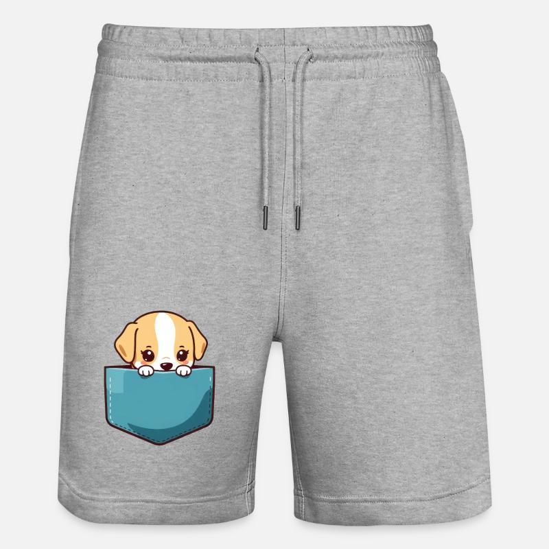 Chien mignon - Short de jogging bio TRAINER Stanley/Stella unisexe - gris chiné