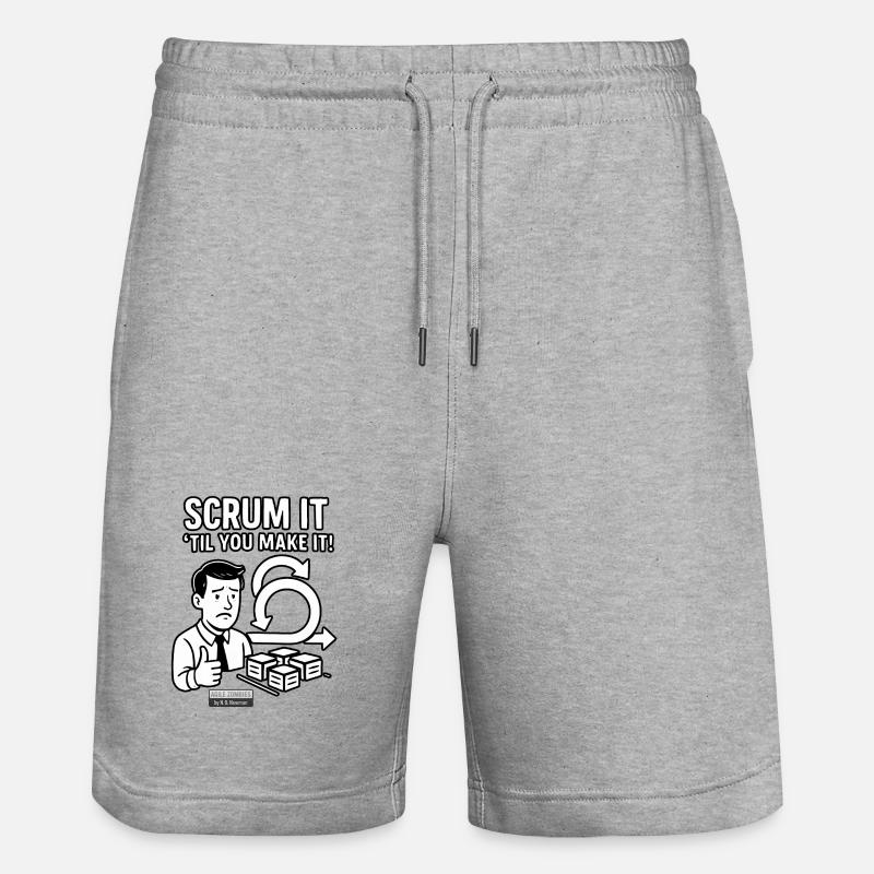 Scrum it til you make it! - Stanley/Stella Unisex Bio Joggingshorts Trainer  - Grau meliert