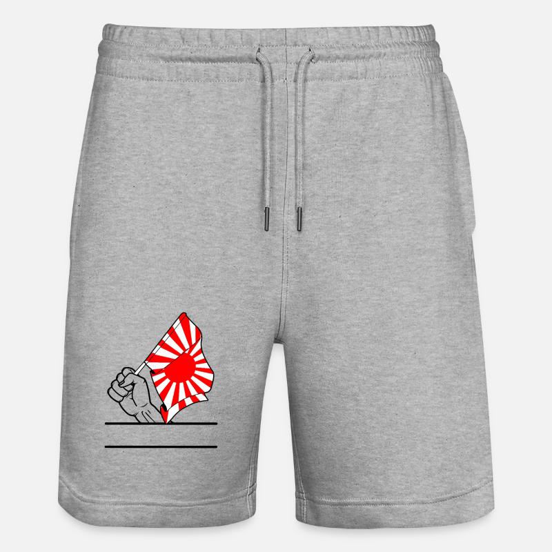 Faust mit aufgehender Sonne Flagge 2 - Stanley/Stella Unisex Bio Joggingshorts Trainer  - Grau meliert