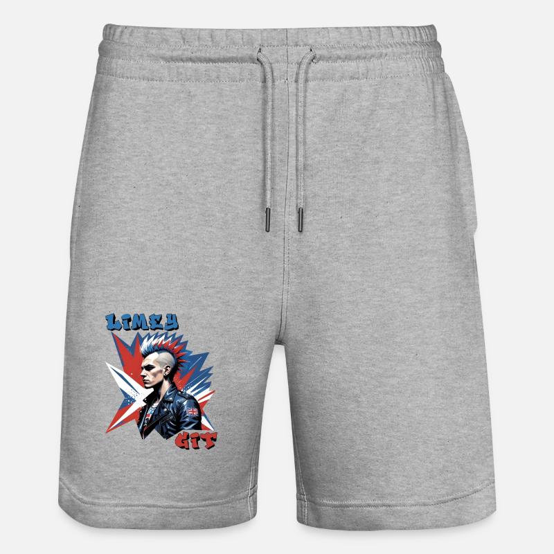 Limey Git Grafik im britischen Punk-Stil - Stanley/Stella Unisex Bio Joggingshorts Trainer  - Grau meliert