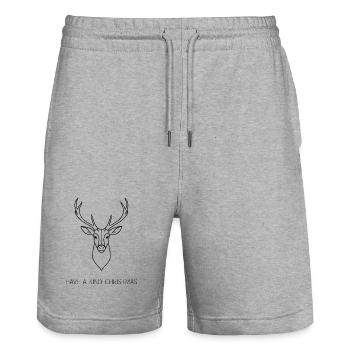 Have a Kind Christmas – Hirsch Fine Line - Stanley/Stella Unisex Bio Joggingshorts Trainer  - Grau meliert - Vorne - Nik (191cm) & Marisol (170cm)