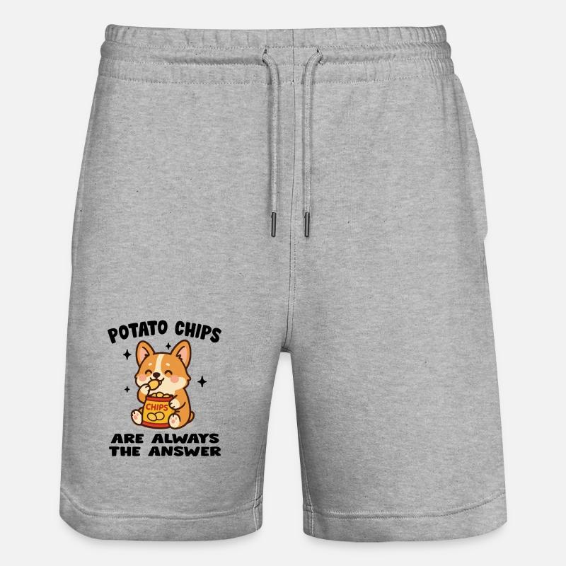 Chiot Cute Mangeur de Chips - Short de jogging bio TRAINER Stanley/Stella unisexe - gris chiné