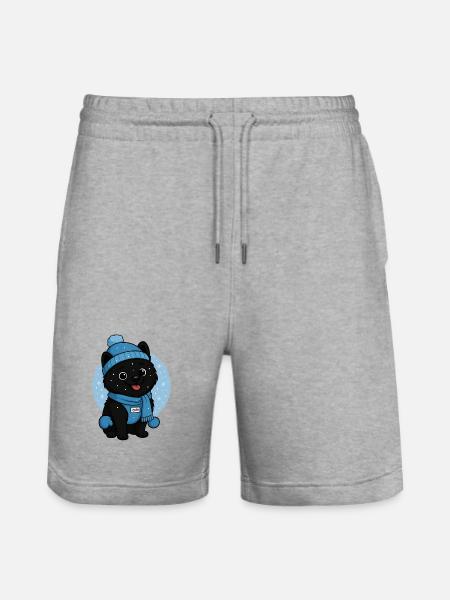 Cuddly Dog Winter Magic - Stanley/Stella Trainer Unisex Organic Jogging Shorts - heather grey