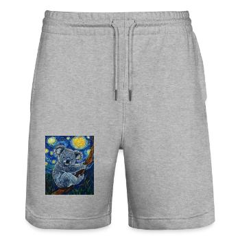 Koala Australien Van Gogh Style Starry Night - Stanley/Stella Unisex Bio Joggingshorts Trainer  - Grau meliert - Vorne - Nik (191cm) & Marisol (170cm)