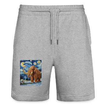 Mammut Van Gogh Starry Night - Stanley/Stella Unisex Bio Joggingshorts Trainer  - Grau meliert - Vorne - Nik (191cm) & Marisol (170cm)