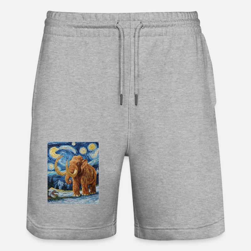 Mammouth Van Gogh Nuit étoilée - Short de jogging bio TRAINER Stanley/Stella unisexe - gris chiné