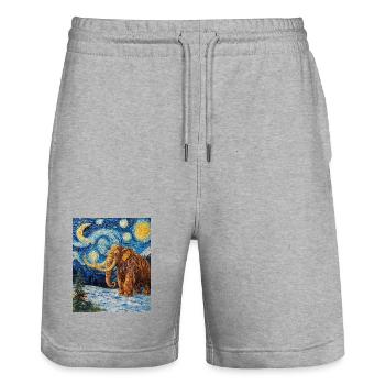 Mammut Van Gogh Starry Night - Stanley/Stella Unisex Bio Joggingshorts Trainer  - Grau meliert - Vorne - Nik (191cm) & Marisol (170cm)