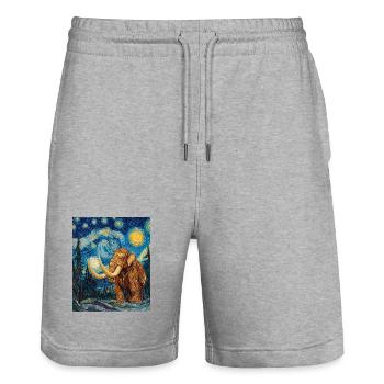 Mammut Van Gogh Starry Night - Stanley/Stella Unisex Bio Joggingshorts Trainer  - Grau meliert - Vorne - Nik (191cm) & Marisol (170cm)