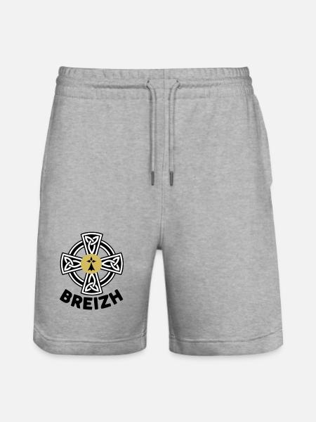 Breizh (Brittany) - Stanley/Stella Trainer Unisex Organic Jogging Shorts - heather grey