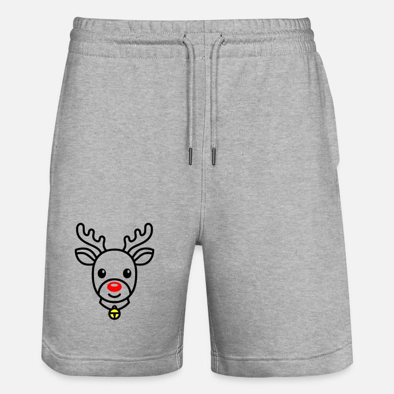 Renne mignon | Rudolph pour Noël - Short de jogging bio TRAINER Stanley/Stella unisexe - gris chiné