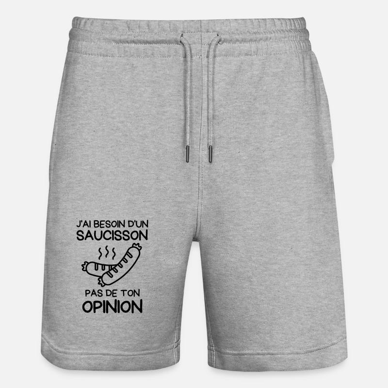 Brauchen Sie eine Wurst - Stanley/Stella Unisex Bio Joggingshorts Trainer  - Grau meliert