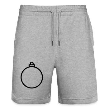 Bauble - Stanley/Stella Trainer Unisex Organic Jogging Shorts - heather grey - Front - Nik (191cm) & Marisol (170cm)