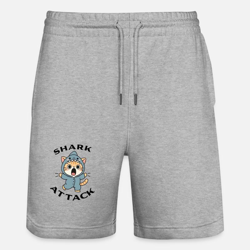 Shark Attack - Attaque de requin - Short de jogging bio TRAINER Stanley/Stella unisexe - gris chiné
