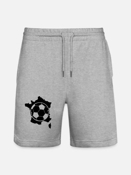 Frankreich Soccer Fußball - Stanley/Stella Unisex Bio Joggingshorts Trainer  - Grau meliert