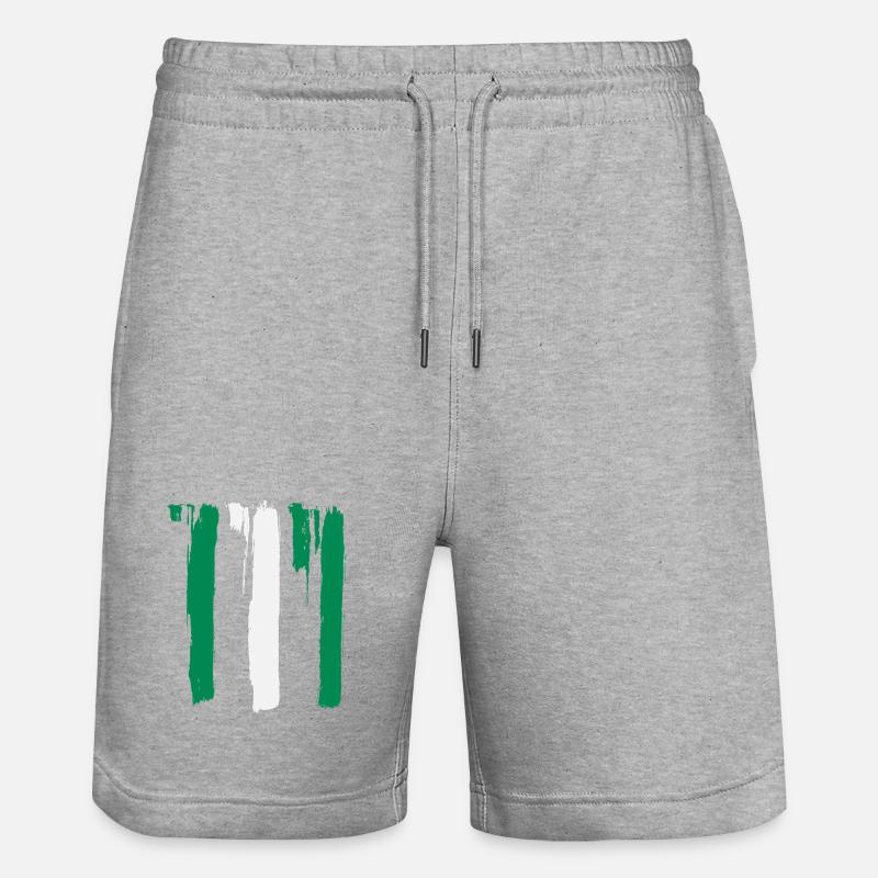 Nigeria Flagge - Stanley/Stella Unisex Bio Joggingshorts Trainer  - Grau meliert