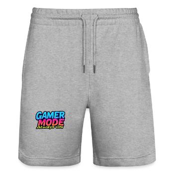 Gamer Mode Always On - Stanley/Stella Trainer Unisex Organic Jogging Shorts - heather grey - Front - Nik (191cm) & Marisol (170cm)