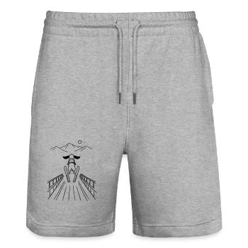 dackel skisprung skispringen wintersport - Stanley/Stella Unisex Bio Joggingshorts Trainer  - Grau meliert - Vorne - Nik (191cm) & Marisol (170cm)