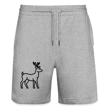 Hirsch - Stanley/Stella Unisex Bio Joggingshorts Trainer  - Grau meliert - Vorne - Nik (191cm) & Marisol (170cm)