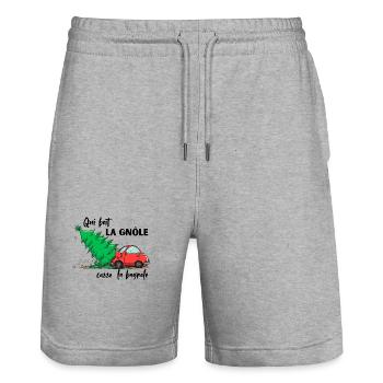 QUI_BOIT_LA_GNOLE_CASSE THE CAR - Stanley/Stella Trainer Unisex Organic Jogging Shorts - heather grey - Front - Nik (191cm) & Marisol (170cm)