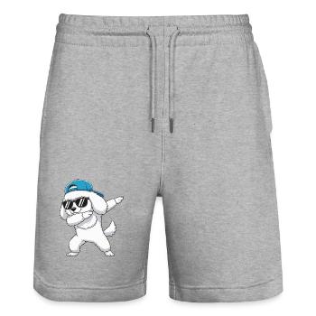 Cool Dabbing Pudel Sonnenbrille Cartoon-Kunst - Stanley/Stella Unisex Bio Joggingshorts Trainer  - Grau meliert - Vorne - Nik (191cm) & Marisol (170cm)