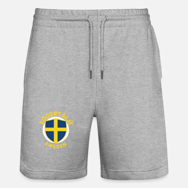 Logo du drapeau du Bouclier suédois - Short de jogging bio TRAINER Stanley/Stella unisexe - gris chiné
