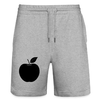 Apple - Stanley/Stella Trainer Unisex Organic Jogging Shorts - heather grey - Front - Nik (191cm) & Marisol (170cm)