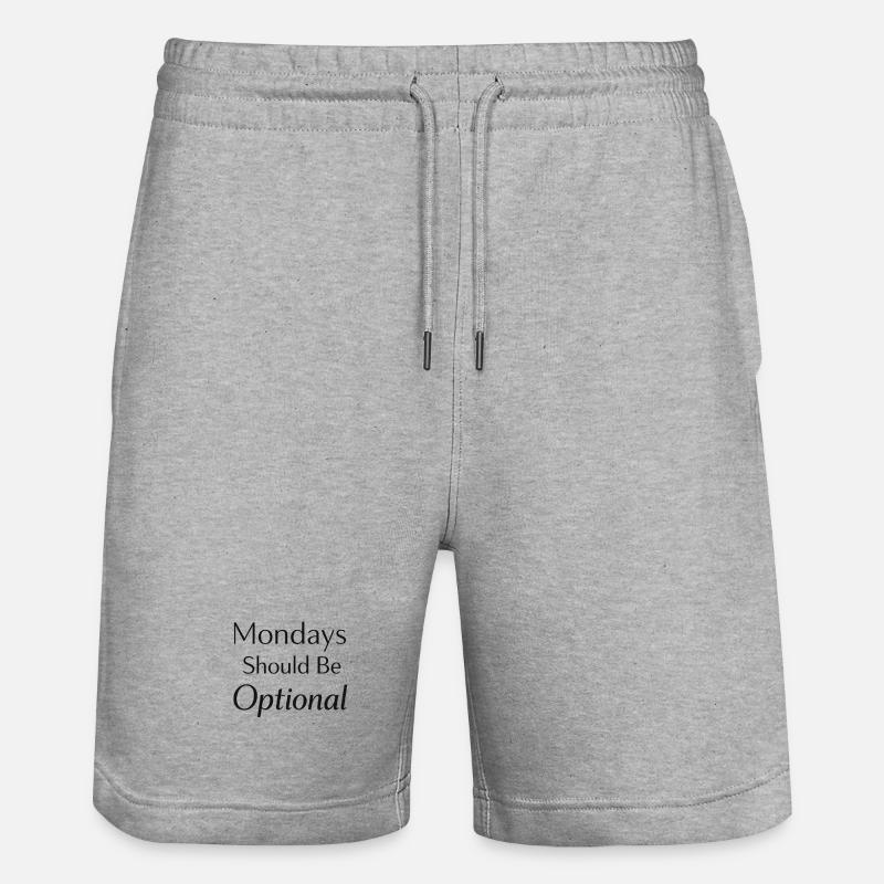 Le lundi devrait être optionnel - Short de jogging bio TRAINER Stanley/Stella unisexe - gris chiné