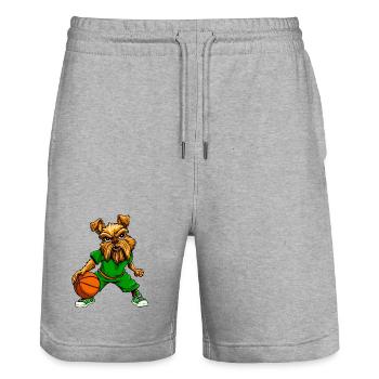 Yorkie Terrier Basketball - Stanley/Stella Unisex Bio Joggingshorts Trainer  - Grau meliert - Vorne - Nik (191cm) & Marisol (170cm)