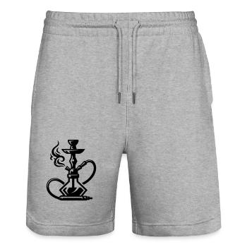 Shisha Hookah - Stanley/Stella Trainer Unisex Organic Jogging Shorts - heather grey - Front - Nik (191cm) & Marisol (170cm)