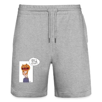 Mensch, wo ist mein Essen? - Stanley/Stella Unisex Bio Joggingshorts Trainer  - Grau meliert - Vorne - Nik (191cm) & Marisol (170cm)