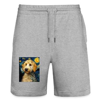 Havaneser - Stanley/Stella Unisex Bio Joggingshorts Trainer  - Grau meliert - Vorne - Nik (191cm) & Marisol (170cm)
