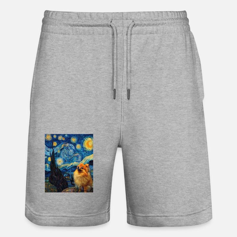 Zwergspitz Spitz Pomeranian - Short de jogging bio TRAINER Stanley/Stella unisexe - gris chiné