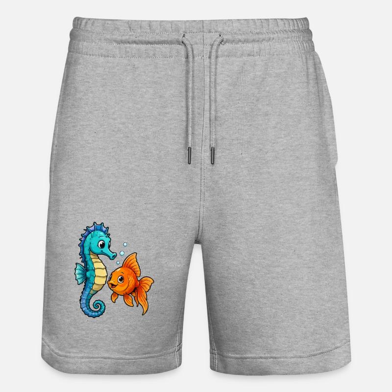 Les hippocampes des Amis sous-marins - Short de jogging bio TRAINER Stanley/Stella unisexe - gris chiné