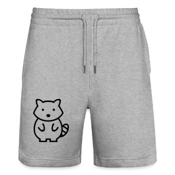 Waschbär - Stanley/Stella Unisex Bio Joggingshorts Trainer  - Grau meliert - Vorne - Nik (191cm) & Marisol (170cm)