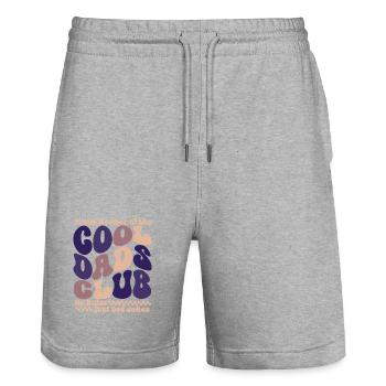 Cool Dads Club - Papa Vatertag Geschenk - Stanley/Stella Unisex Bio Joggingshorts Trainer  - Grau meliert - Vorne - Nik (191cm) & Marisol (170cm)