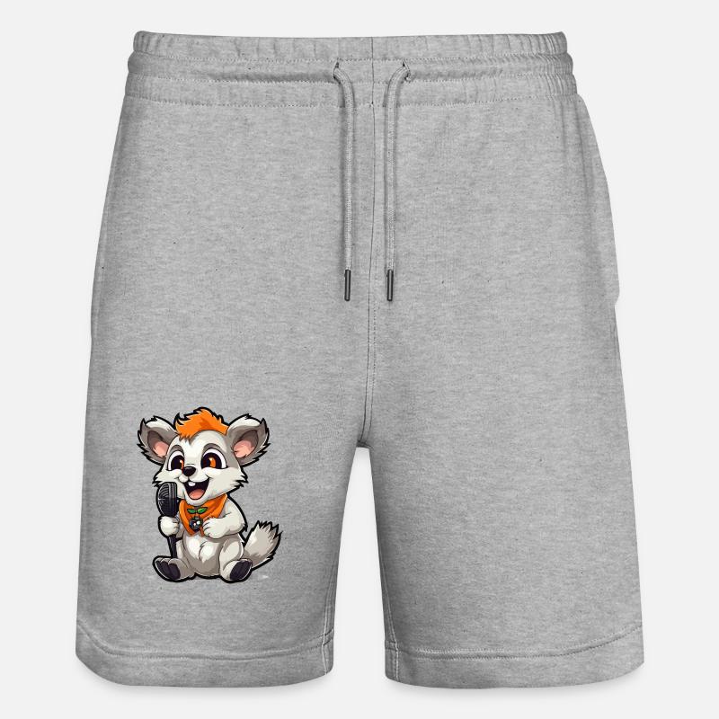 Songanimal avec micro - Short de jogging bio TRAINER Stanley/Stella unisexe - gris chiné