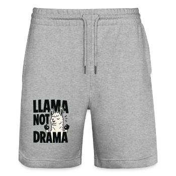 Too Glam To Give A Llama - Stanley/Stella Unisex Bio Joggingshorts Trainer  - Grau meliert - Vorne - Nik (191cm) & Marisol (170cm)