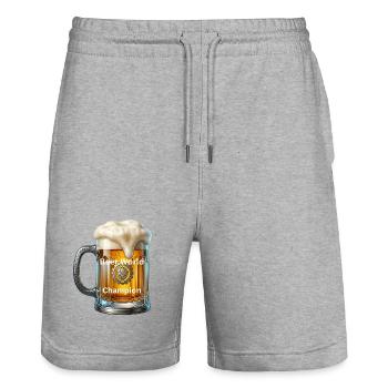 Beer World Champion - Stanley/Stella Unisex Bio Joggingshorts Trainer  - Grau meliert - Vorne - Nik (191cm) & Marisol (170cm)