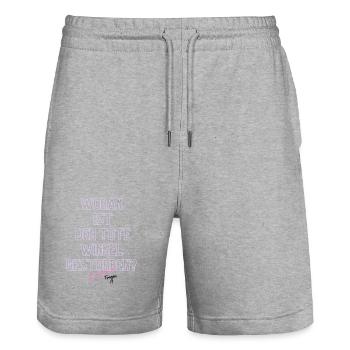 Woran ist der Tote Winkel gestorben? Neon - Stanley/Stella Unisex Bio Joggingshorts Trainer  - Grau meliert - Vorne - Nik (191cm) & Marisol (170cm)