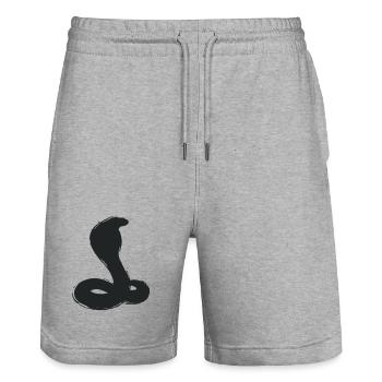 Mascotte Cobra Silhouette Snake eSport - Short de jogging bio TRAINER Stanley/Stella unisexe - gris chiné - Devant - Nik (191cm) & Marisol (170cm)