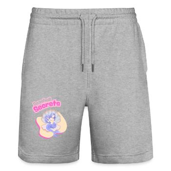 Geheimnis der Muschel - Stanley/Stella Unisex Bio Joggingshorts Trainer  - Grau meliert - Vorne - Nik (191cm) & Marisol (170cm)