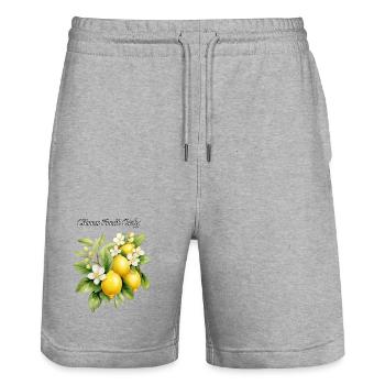 Citrus Fruit Only - Stanley/Stella Trainer Unisex Organic Jogging Shorts - heather grey - Front - Nik (191cm) & Marisol (170cm)