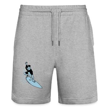 Surf - Short de jogging bio TRAINER Stanley/Stella unisexe - gris chiné - Devant - Nik (191cm) & Marisol (170cm)