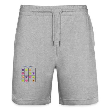 Monster-Sudoku "Monsterdoku" (schwarz) - Stanley/Stella Unisex Bio Joggingshorts Trainer  - Grau meliert - Vorne - Nik (191cm) & Marisol (170cm)