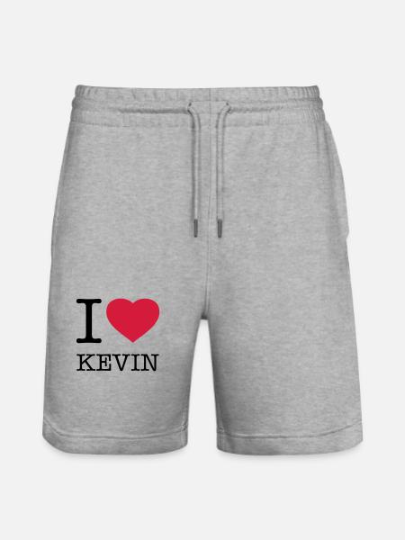 I LOVE KEVIN - Stanley/Stella Unisex Bio Joggingshorts Trainer  - Grau meliert