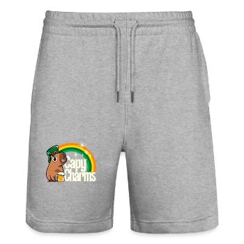 St. Patrick's Day - Capy Regenbogen Charms - Stanley/Stella Unisex Bio Joggingshorts Trainer  - Grau meliert - Vorne - Nik (191cm) & Marisol (170cm)